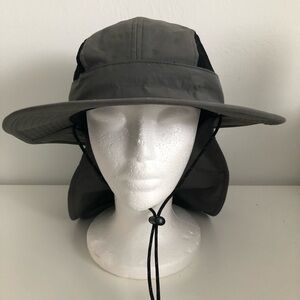 Swiss Tech Gray Nylon Sun Hat with Neck Cover